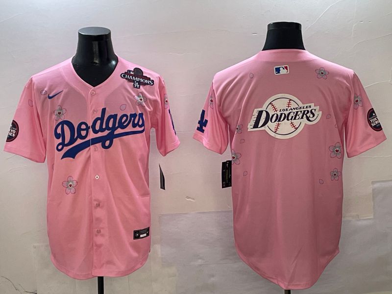 Men Los Angeles Dodgers Blank Pink Sakura Edition 2025 Nike MLB Jersey style 26->los angeles dodgers->MLB Jersey